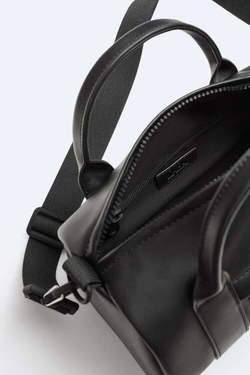 ZARA СУМКА-БОУЛИНГ ФОРМАТА МИНИ, ЧЕРНЫЙ