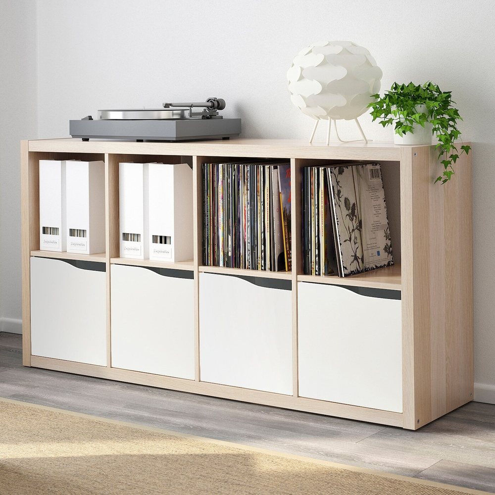 IKEA KALLAX  (ИКЕА КАЛЛАКС)  -  Вставка с дверцей, волна/белый, 33x33 см