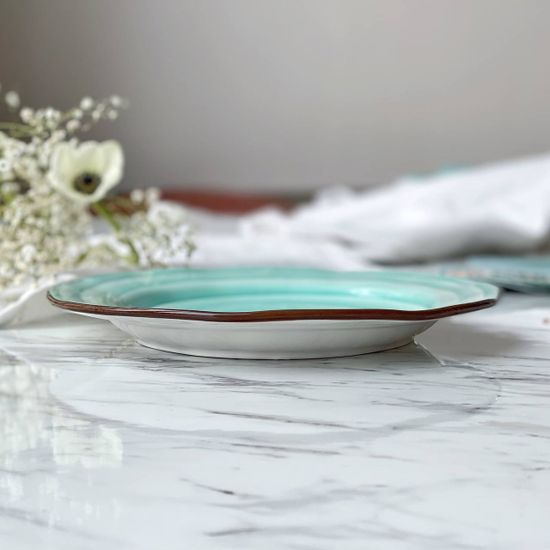 Тарелка Aqua 22,5 см, ручная работа, фарфор