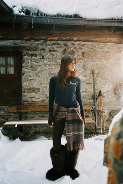 ZARA ФУТБОЛКА С ВЫШИВКОЙ ST. MORITZ®, МОРСКОЙ СИНИЙ