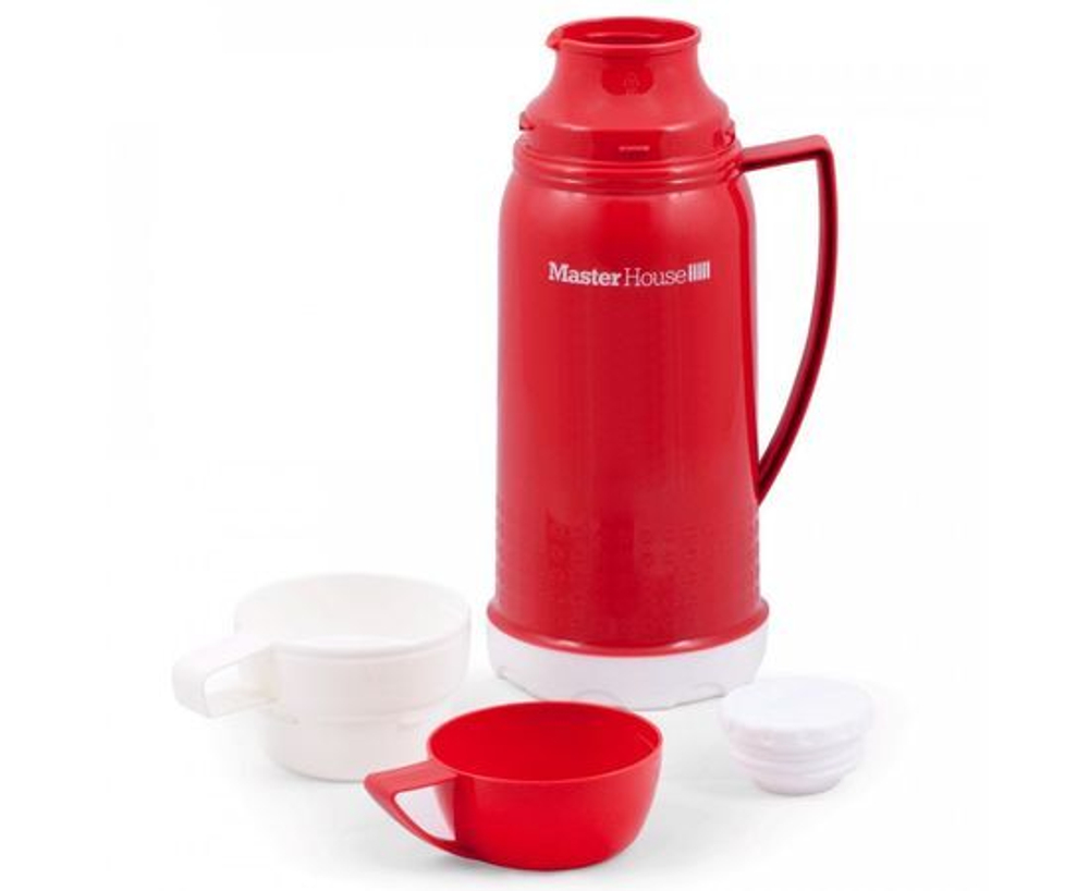 Термос со стеклянной колбой 1,65 л ВЕНЕЦИЯ красный