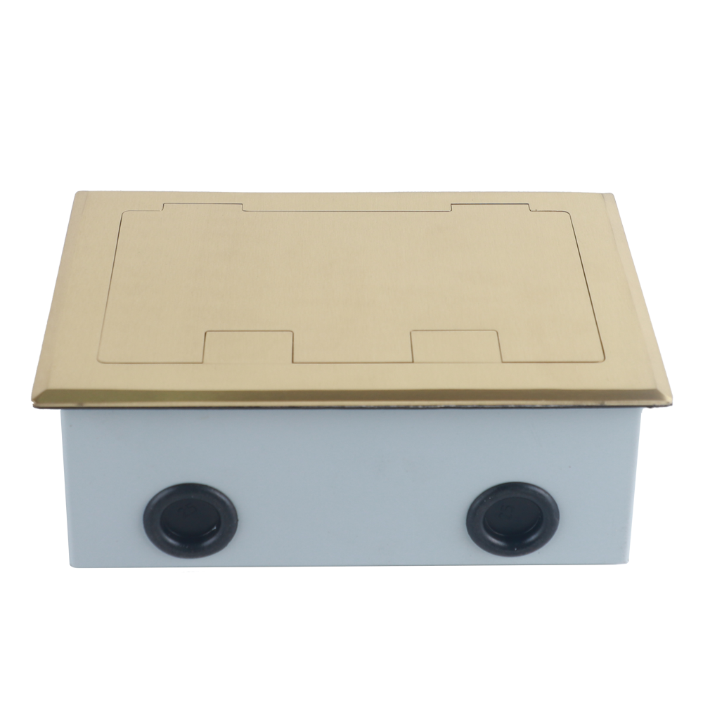 Лючок в пол 6 мод. (2 мод. 45х45 мм. + 2 мод. 22.5х45 мм.),  латунь,  (с уст. набором)