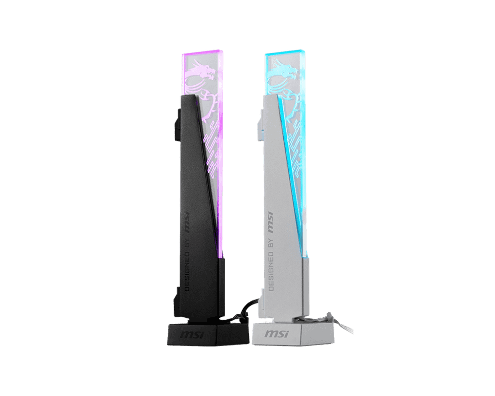 Вертикальный ARGB держатель Видеокарты MSI MPG ARGB GRAPHICS CARD STAND 3-pin ARGB White