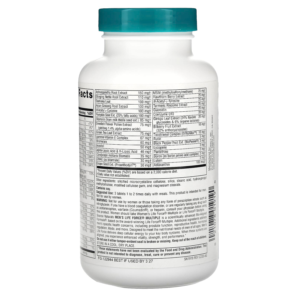 Source Naturals, Men's Life Force Multiple, 90 таблеток