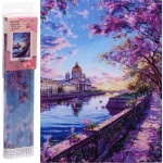 Алмазная мозаика в рулоне 30*40см полная выкладка «DIAMOND», Сирень