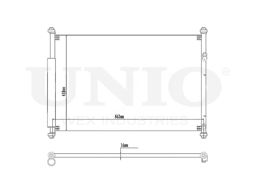 Радиатор кондиционера UNIO RAD-30010