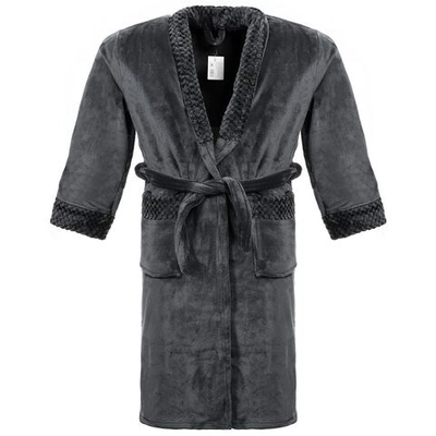 Халат унисекс, махр, 100%пэ, сер, универсальный, T2021-4