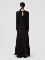 Платье макси в тонкую полоску OLA OLA