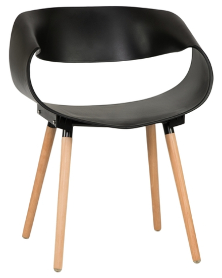 Стул обеденный DOBRIN ALIEN, ножки светлый бук, цвет чёрный (B-03)