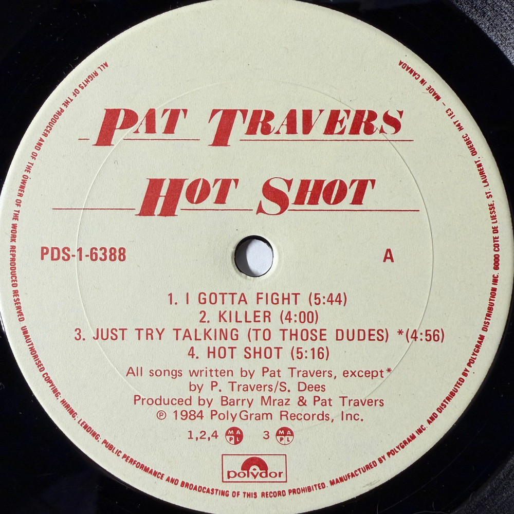 Pat Travers ‎– Hot Shot (Канада 1984г.)Т