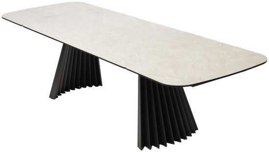 Стол ASTRID 200 TL-102 Бежевый мрамор, испанская керамика / Темно-серый каркас