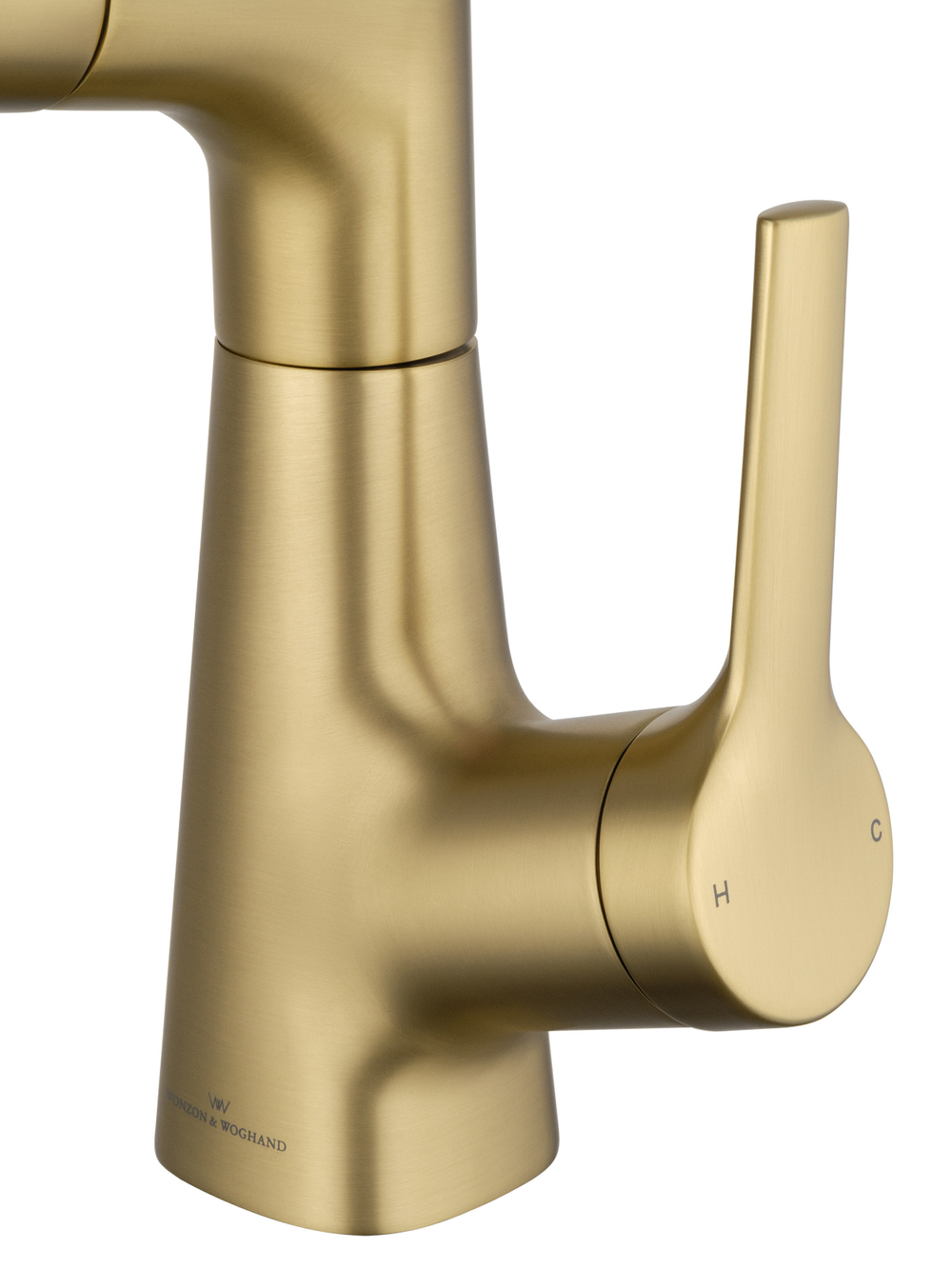 Смеситель для раковины с выдвижным изливом WONZON & WOGHAND, Брашированное золото (WW-121B108-BG)