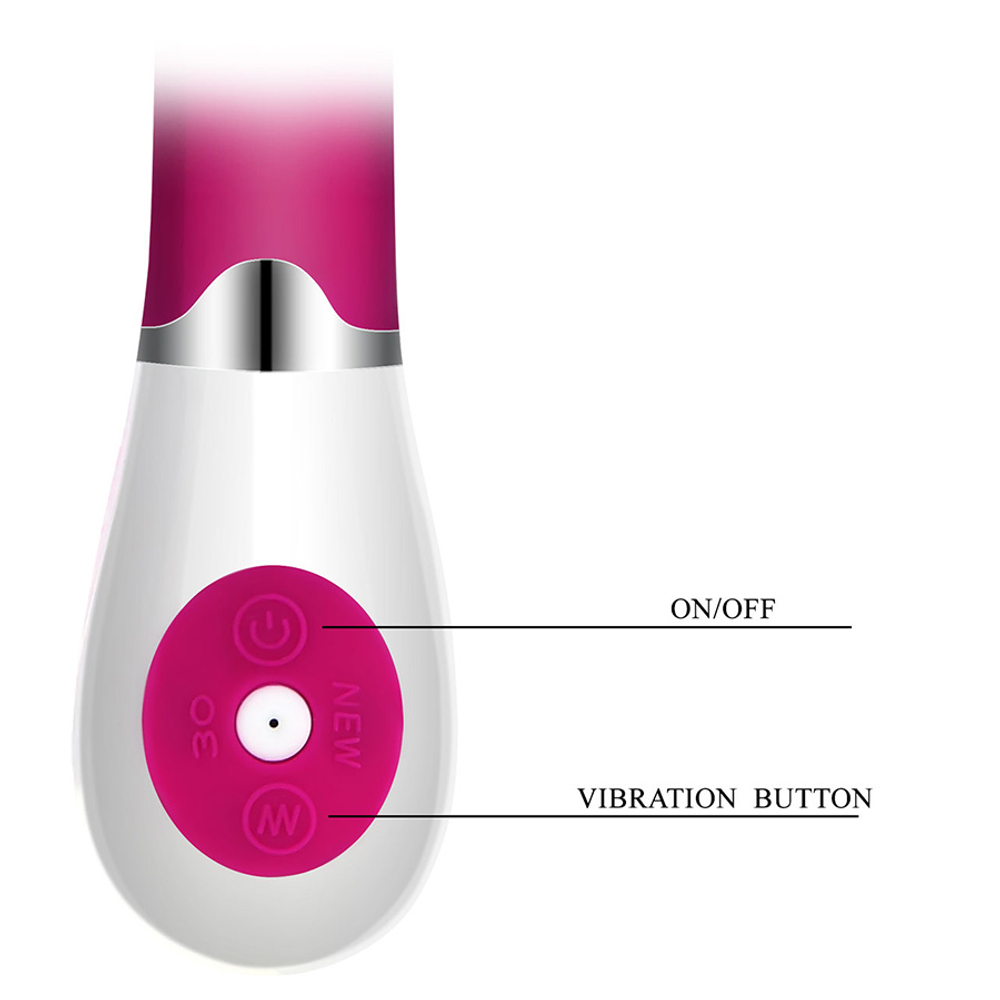 Темно-розовый вибратор 19,5см для стимуляции точки G Pretty Love Daniel G-spot Vibrator Dark Pink BI-014222