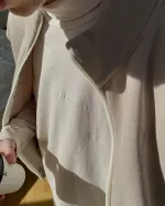 Лонгслив One Two High Neck Logo Moonbeam бежевый