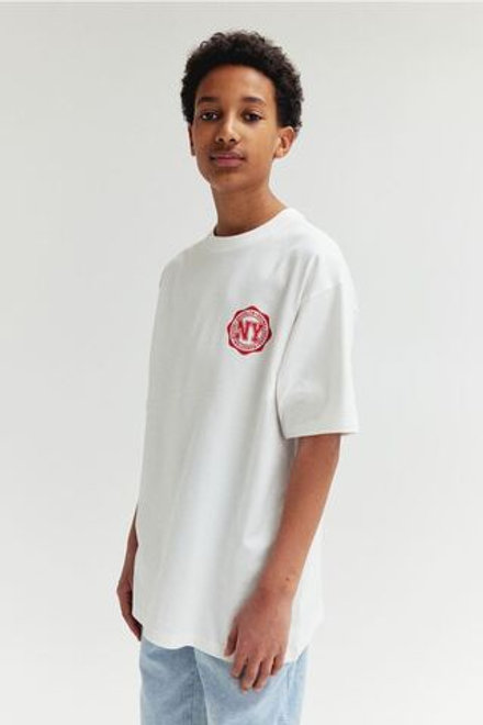 H&M Футболка из хлопкового трикотажа, белый