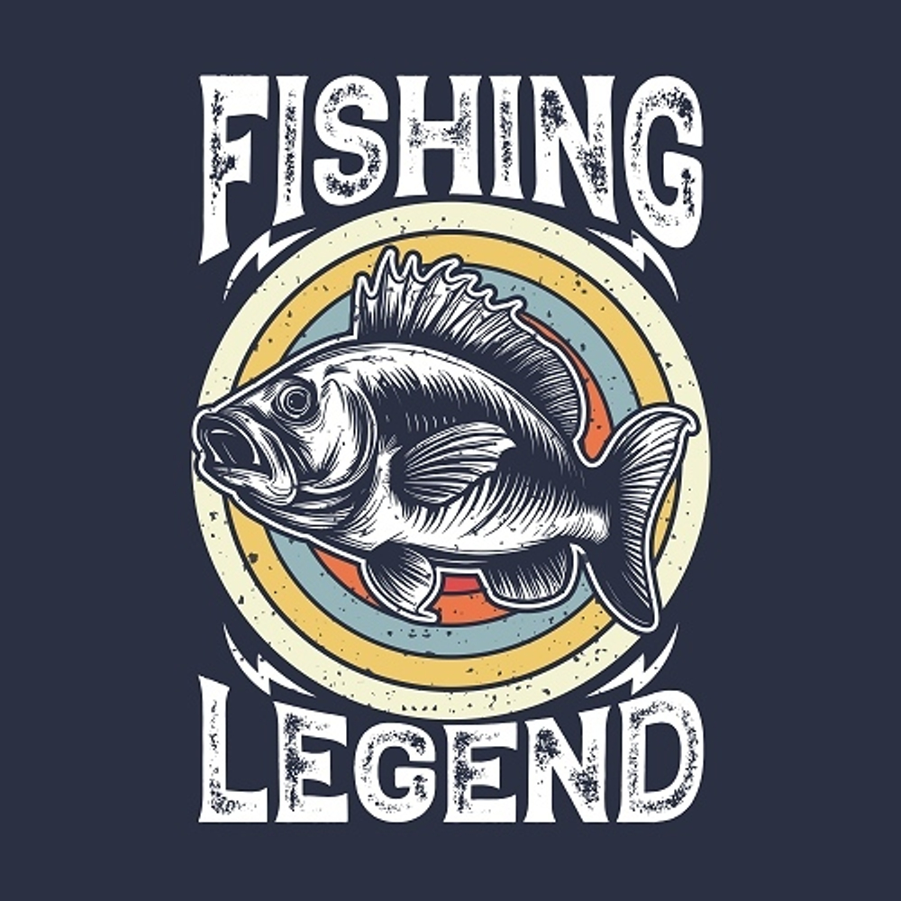 принт рыбака Fishing Legend темно-синий