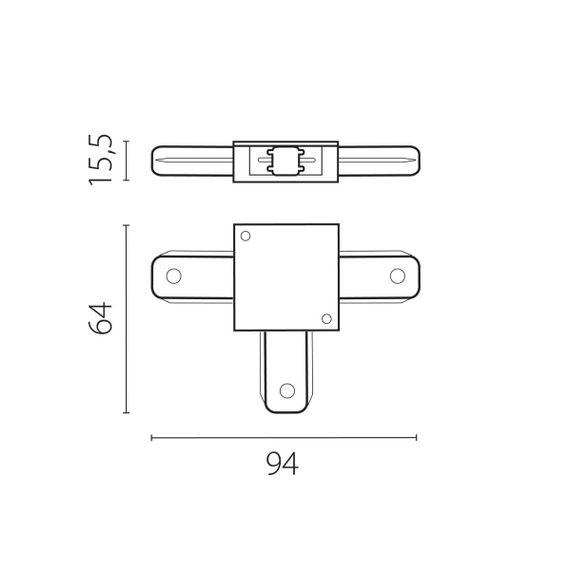 Соединитель трековый T-образный к 50202X-P, 50203X-P Barra Lightstar 502136-P