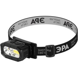 Фонарь налобный светодиодный ЭРА GA-814 аккумуляторный 5 Вт COB + 5 Вт LED 5 режимов сенсорное управление