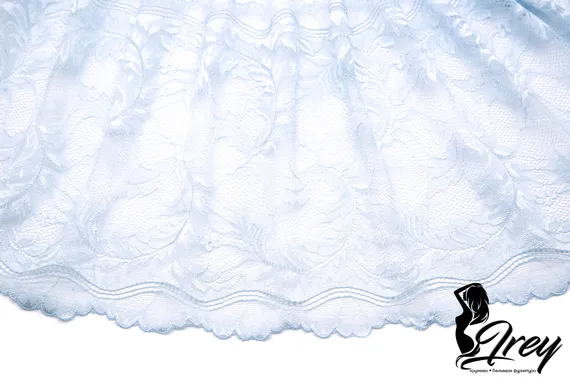 03-270 Кружево эластичное 23 см, бело-голубой