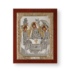 Св. Троица, икона прямоугольная с рамкой, красное дерево 185х235