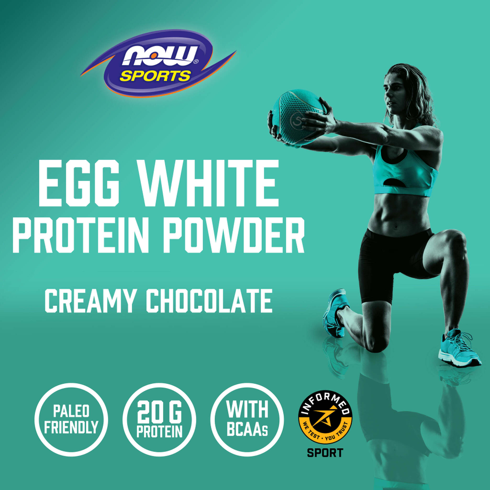 NOW Foods, Sports, яичный белок с BCAA, сливочный шоколад, 680 г (1,5 фунта)