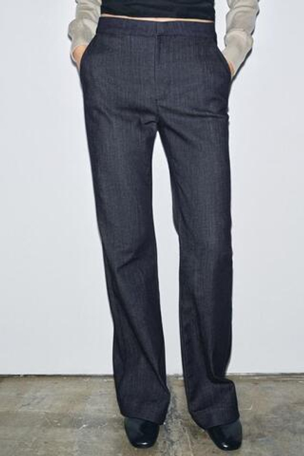 ZARA ДЖИНСЫ КЛЕШ СО СРЕДНЕЙ ПОСАДКОЙ — ZW COLLECTION, СИНИЙ