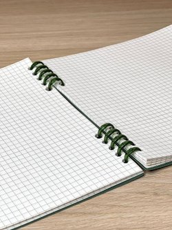 Блокнот квадратный в клетку 60л 195х210 мм т.зеленый (8808-017)