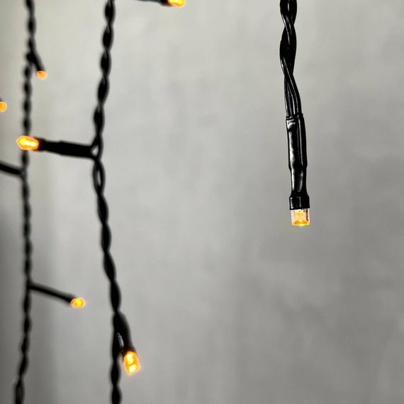 Светодиодная бахрома 3,1*0,5 м.,150 желтых LED ламп, черный провод ПВХ, LTC (PIL150-11-2Y)