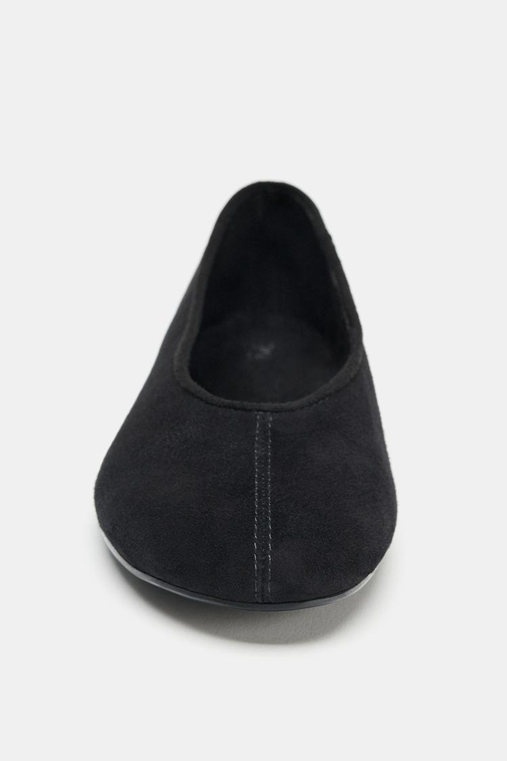 ZARA ЗАМШЕВЫЕ БАЛЕТКИ, ЧЕРНЫЙ