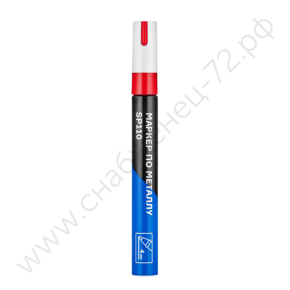 Маркер по металлу, красный, до 4 мм