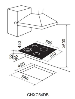 Электрическая варочная панель Candy CHXC64DB