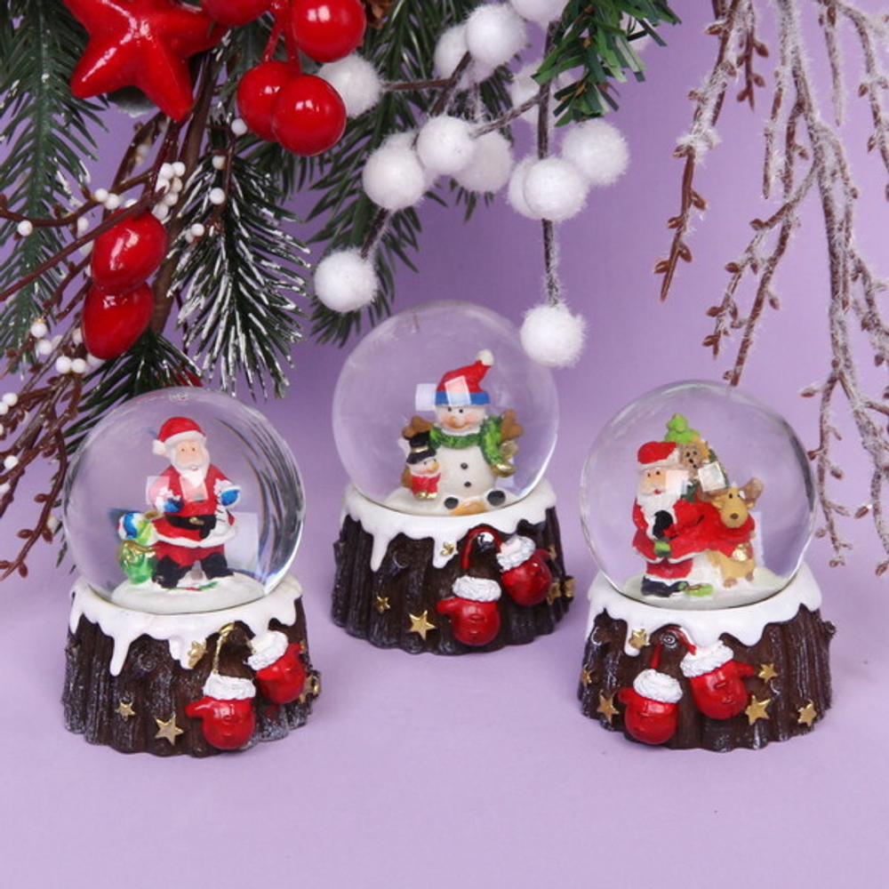 Сувенир Снежный шар «Волшебный пенёк» 5*7 см, микс