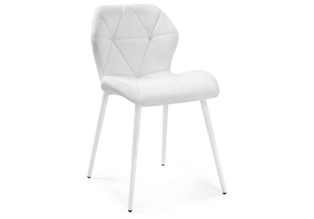 Стул на металлокаркасе Вальд экокожа белый / белый глянец