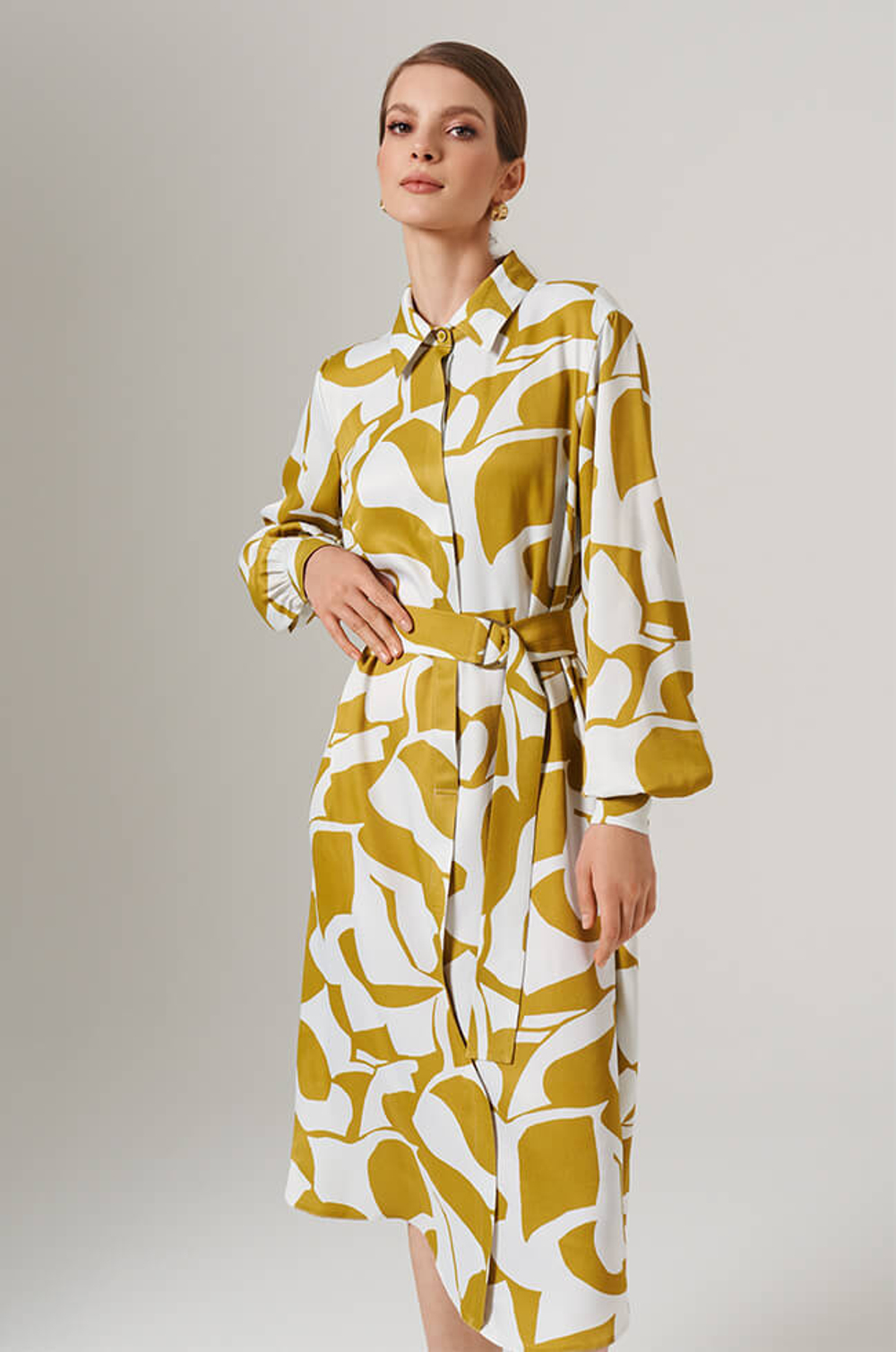 51636 Платье женское (оливковый принт)