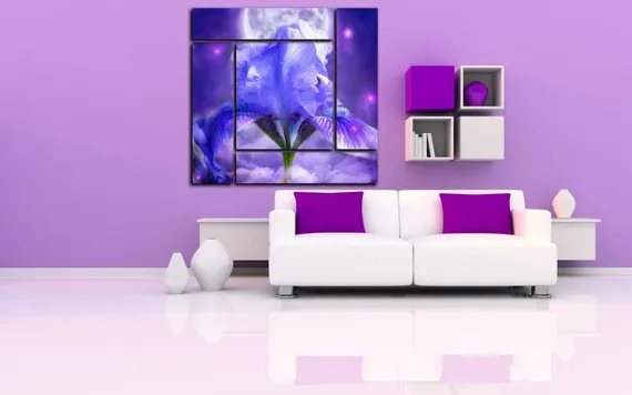 Модульная картина "Синие пламя"