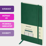 Блокнот А5 (130х210 мм) BRAUBERG ULTRA под кожу 80 г/м2 96 л. клетка темно-зеленый (2 штуки в упаковке)