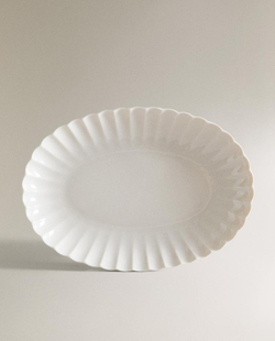 ZARA HOME БЛЮДО ИЗ ФАРФОРА С ВОЛНИСТОЙ КРОМКОЙ, БЕЛЫЙ