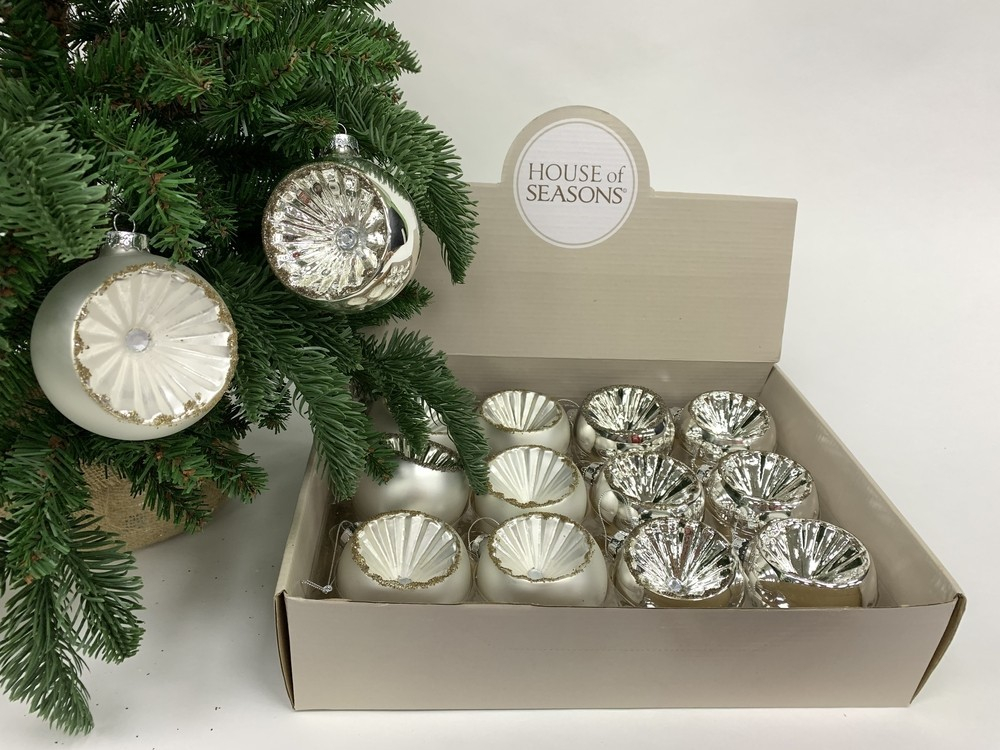 Набор елочных шаров 12шт 8см House of Seasons золото/серебро в ассортименте 2 вида