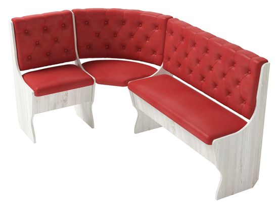 Диван угловой bravo "Оливьер" (Сосна Винтерберг/Кожзам Marvel Red ) -G/Л3