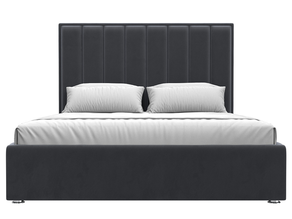 Кровать интерьерная Афродита 160, Серый, Велюр, 113048