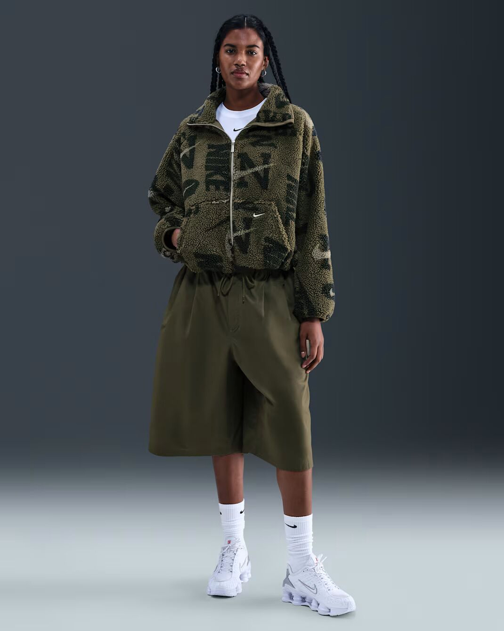 Nike Sportswear Женская куртка из флиса с длинным ворсом - NIKE