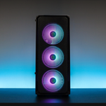 Корпус BaseTech eXtreme GFX-03, Без БП, ATX, чёрный, 4xARGB FAN, 2xUSB2, 1xUSB3, бок: закалённое стекло (BT-GFX-03-MESH-4F-ARGB)