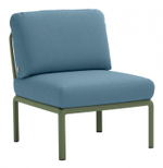 Модуль центральный пластиковый с подушками Nardi Komodo Elemento Centrale, агава, синий