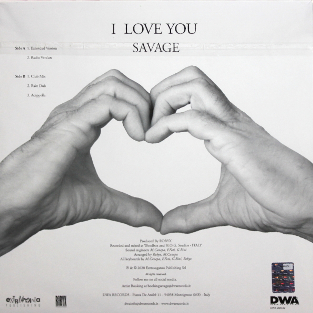 Savage / I Love You (Coloured Vinyl)(12" Vinyl Single)