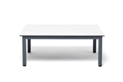 "Канны" журнальный столик из HPL 90х60, H40, каркас темно-серый (RAL 7024), цвет столешницы "молочный"