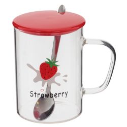 GAEM Кружка с крышкой и ложкой, 450 мл, L12 W8,5 H12 см, 4в.