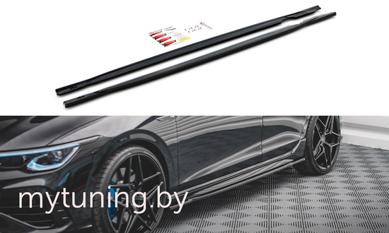 Сплиттеры накладок на пороги V.2 для VOLKSWAGEN Golf VIII R (20-...)