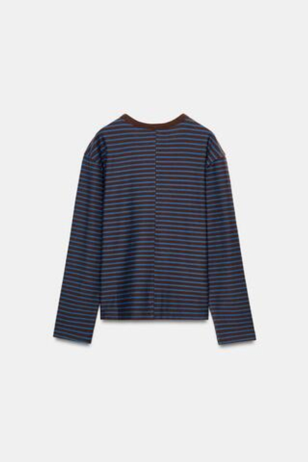 ZARA ФУТБОЛКА В ПОЛОСКУ С ДЛИННЫМИ РУКАВАМИ, ПОЛОСКИ