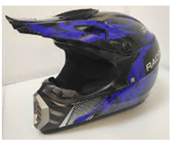 Шлем кроссовый взрослый MOTAX глянцево-черный-синий (G6)