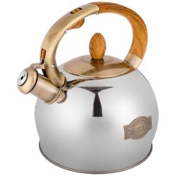 ЧАЙНИК AGNESS СО СВИСТКОМ, СЕРИЯ МОНБЛАН, 3,0 Л ТЕРМОАККУМУЛИР. ДНО, СТАЛЬ 18/10, ИНДУКЦИЯ (КОР=6ШТ)
